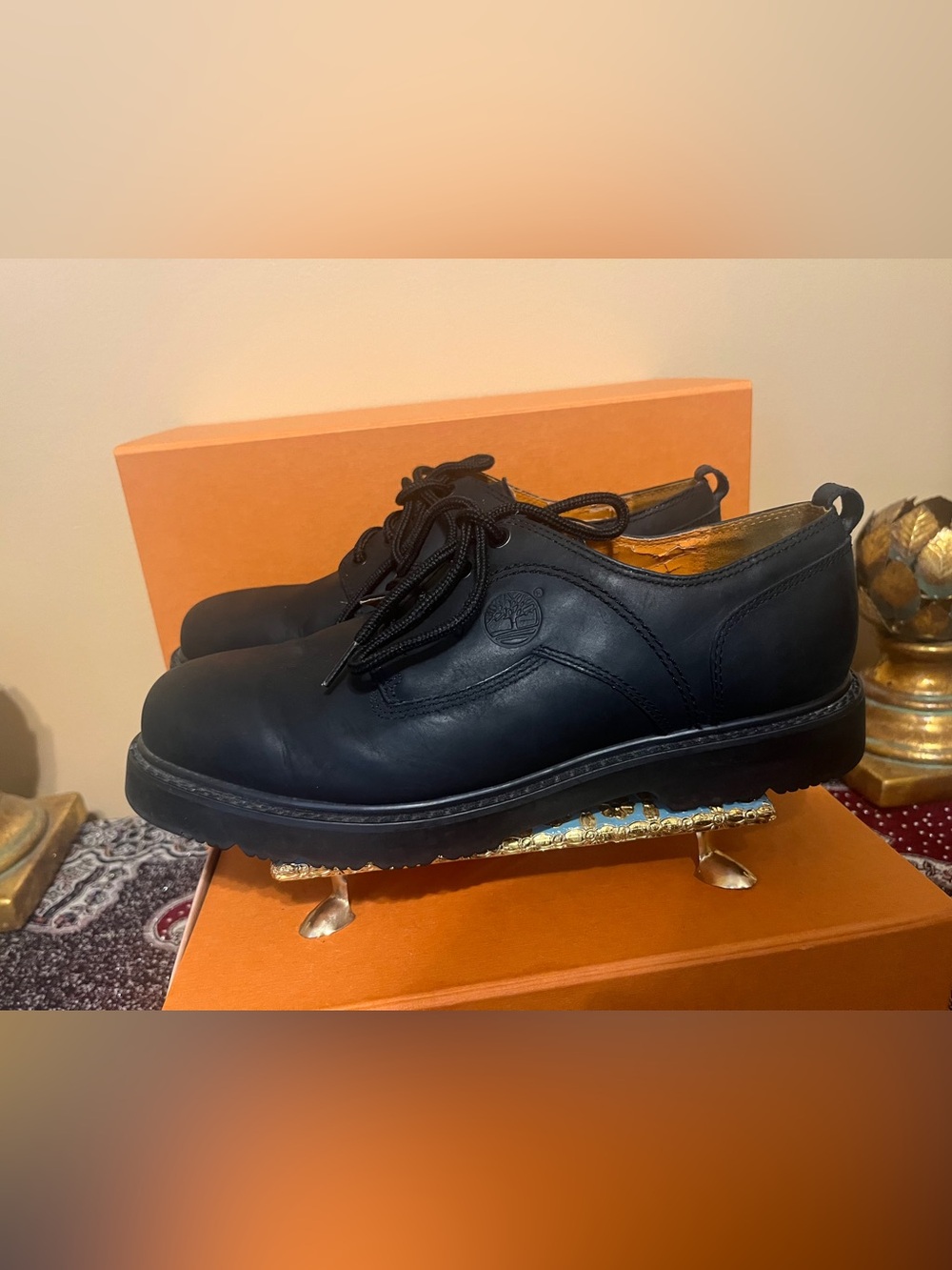 Timberland Shoes 95042 Black Nubuck Waterproof Leather Oxford Men Size 10.5W